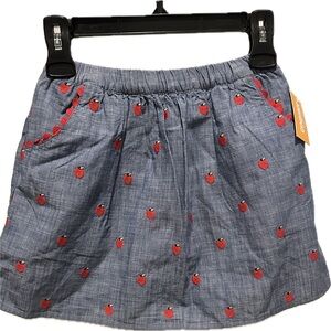 Gymboree Blue Skort with Red Embroidered Apples 🍎